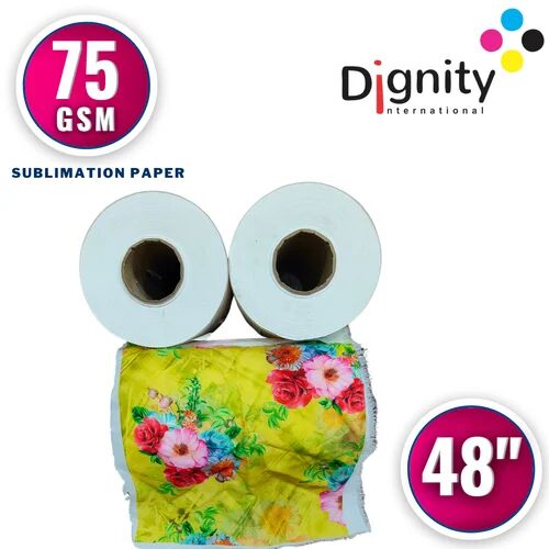 White 75 GSM Sublimation Paper Roll, Feature : High Speed Copying, High Volume Copying