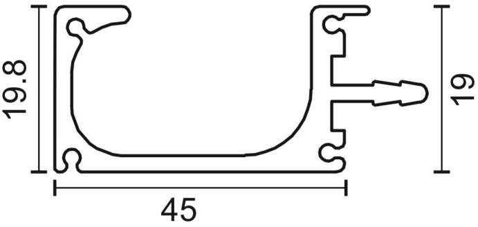 Silver Aluminium G End Cap Profile Handle