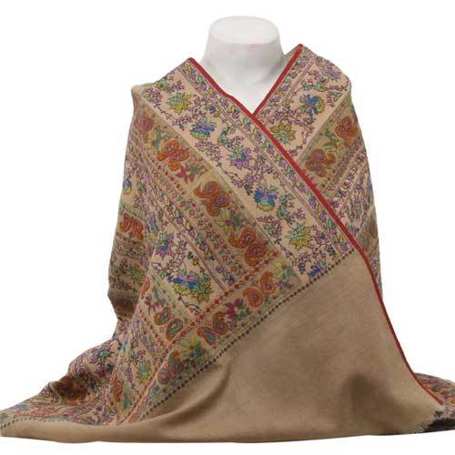 Browm Machine Made Printed Silk Pashmina Shawl, Size : All Sizes, Style ...