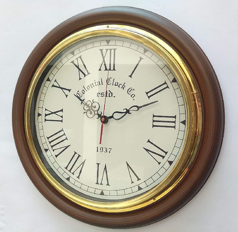 wooden clock analog