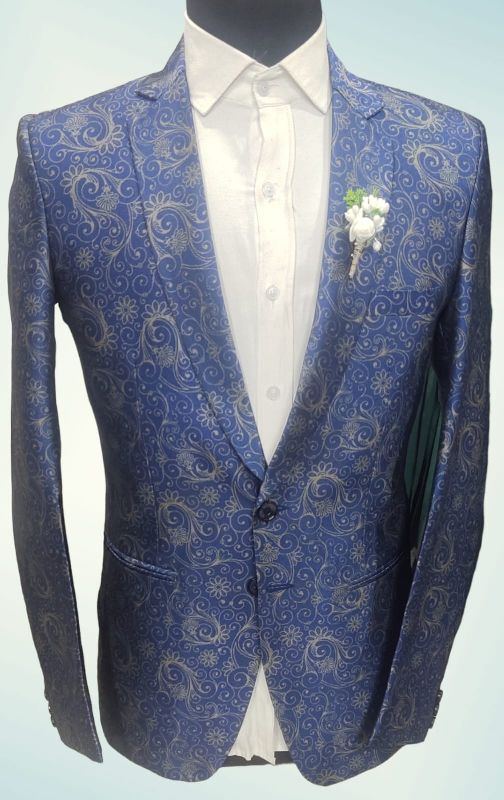 Printed men casual blazer, Occasion : Party Wear