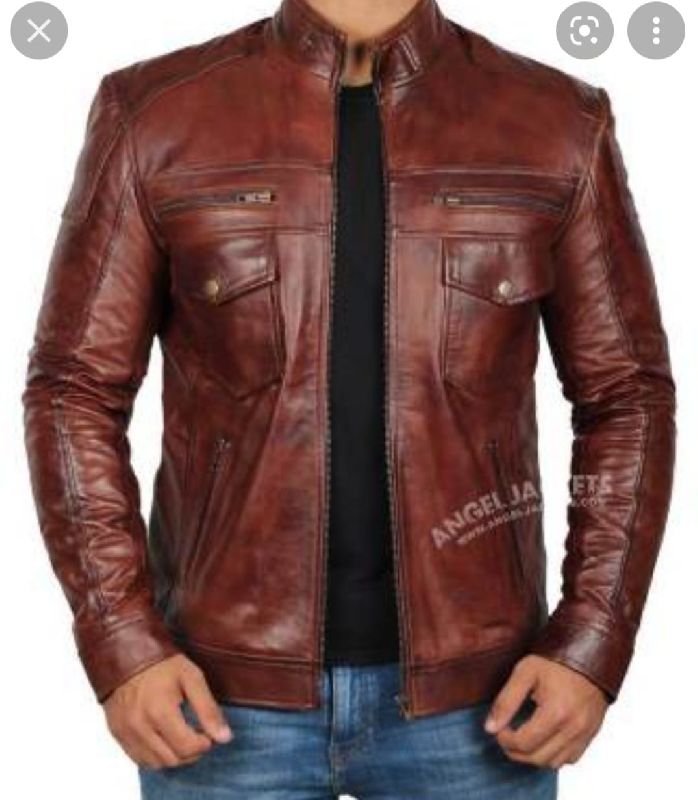 Plain Mens Leather Jacket, Feature : Comfortable Soft, Plus Size, Quick Dry