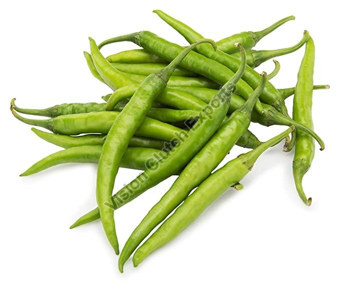 Fresh green chilli, Packaging Size : 10kg