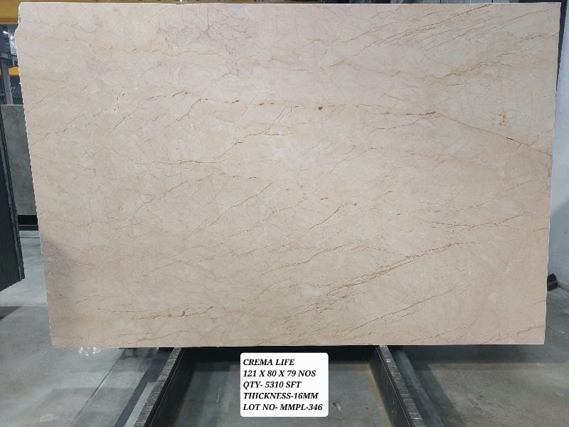 Polished Crema Life Marble Stone, Size : 121X80X79 Nos