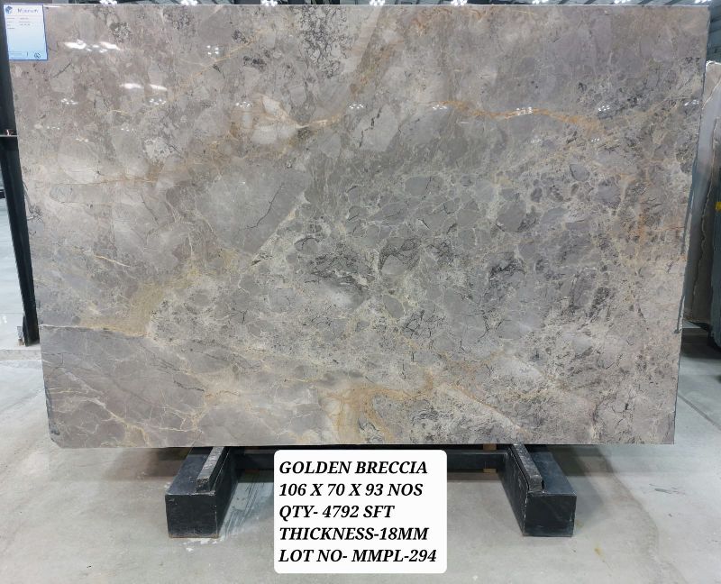 Polished Golden Breccia Marble Stone, Size : 106X70X93 Nos