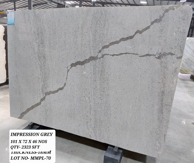 Polished Impression Grey Marble Stone, Size : 101X72X46 Nos