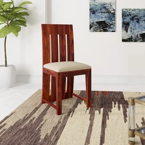 Rectangular Wooden Poster Design Dining Chair, Color : Brown