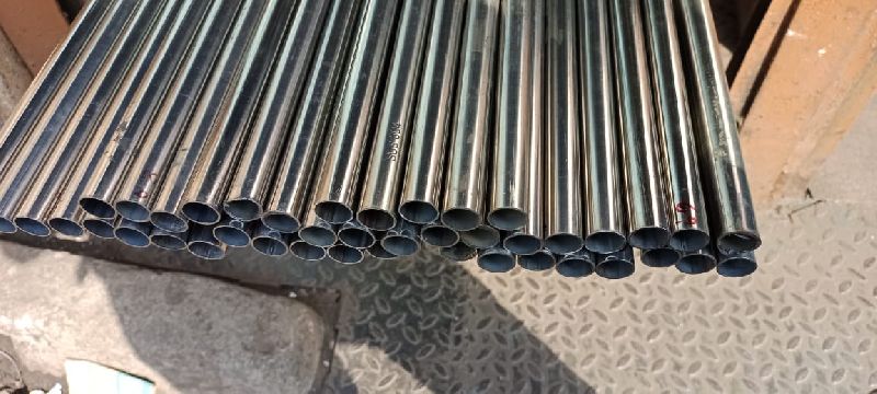 Polished Stainless Steel Round Pipes, for Industrial Use, Color : Grey
