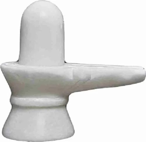 Stone White Shivling, for Interior Decor, Office, Home, Garden, Pattern : Plain