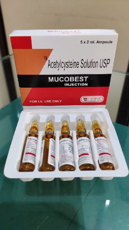 Acetylsteine USP 200mg Injection, Certification : WHO, GMP, GLP