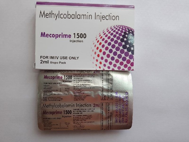 Methylcobalamin 1500mcg injection, Certification : WHO, GMP, GLP