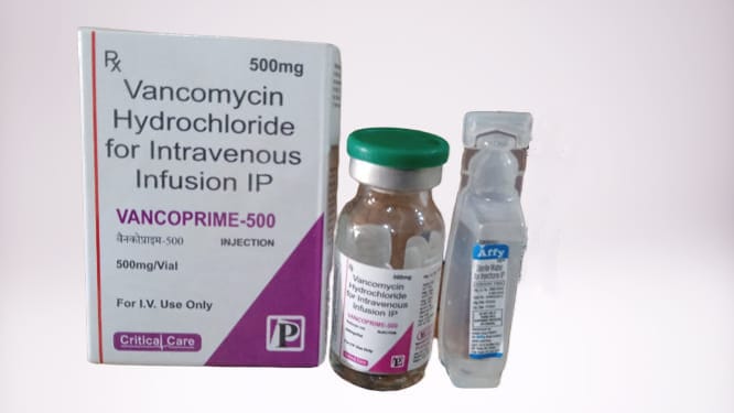 Vancomycin Hydrochloride 500mg Injection, Certification : WHO, GMP, GLP