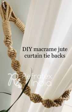 Natural Non Polished JTC108 Jute Cord Tieback, for Curtains Holding, Feature : Stylish