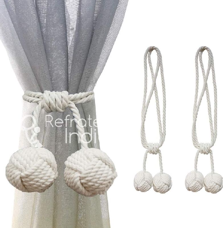 Cotton MCTC105 Macrame Tie Back, for Curtains Holding, Color : White