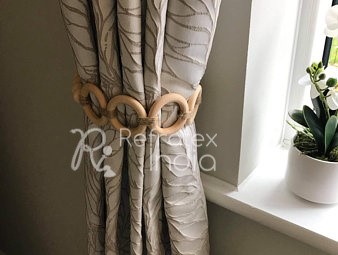 Brown Non Polished Wtc109 Wooden Ring Tieback, For Curtains Holding, Feature : Stylish