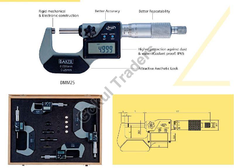 Digital External Micrometer, for Industrial Use, Feature : Accuracy, Durable, Light Weight