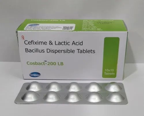 Cefixime 200mg & Lactic Acid  Bacillus Dispersible Tablet
