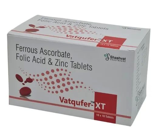 Ferrous Ascorbate 100mg  + Folic Acid 1.5mg+ Zinc 22.5mg Tablet