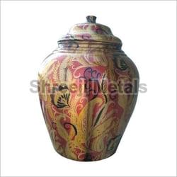 5 Litre Printed Copper Cremation Urn, Style : Amtique