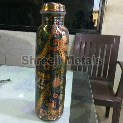 Pure Printed Copper Water Bottle, Certification : ISO 9001:2008 Certified