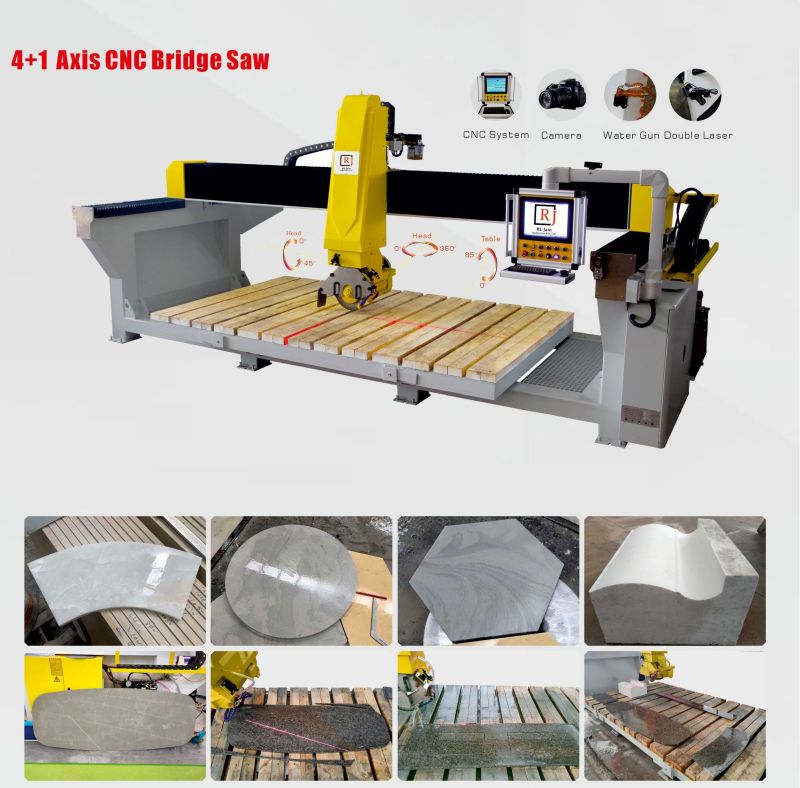4+1 Axis CNC Bridge Saw Machine, Certification : ISO 9001:2008