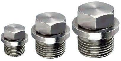 Round Mild Steel Coated Hexagonal Stop Plug, Color : Silver