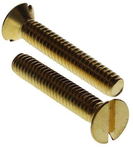 Brass Slotted Countersunk Head Screw, Color : Golden