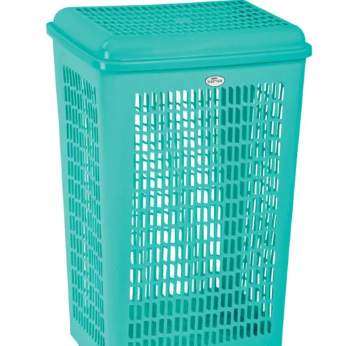 Light Green Plastic Laundry Basket Zanoo plastic industries, Bharuch
