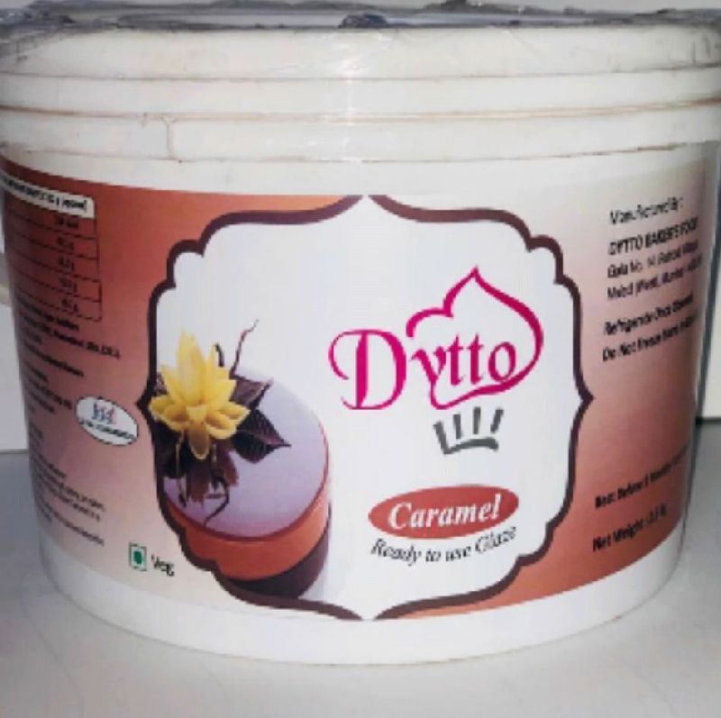 Dytto Caramel Cake Glaze Gel, Packaging Type : Plastic Cans