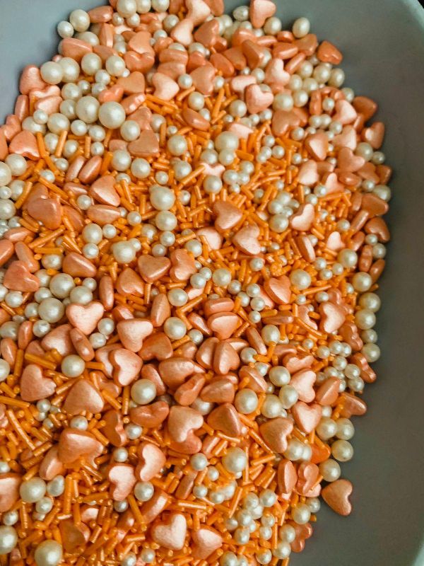 Orange and White Mixed Cake Sprinkle, Size : 2mm, 4mm, 6mm