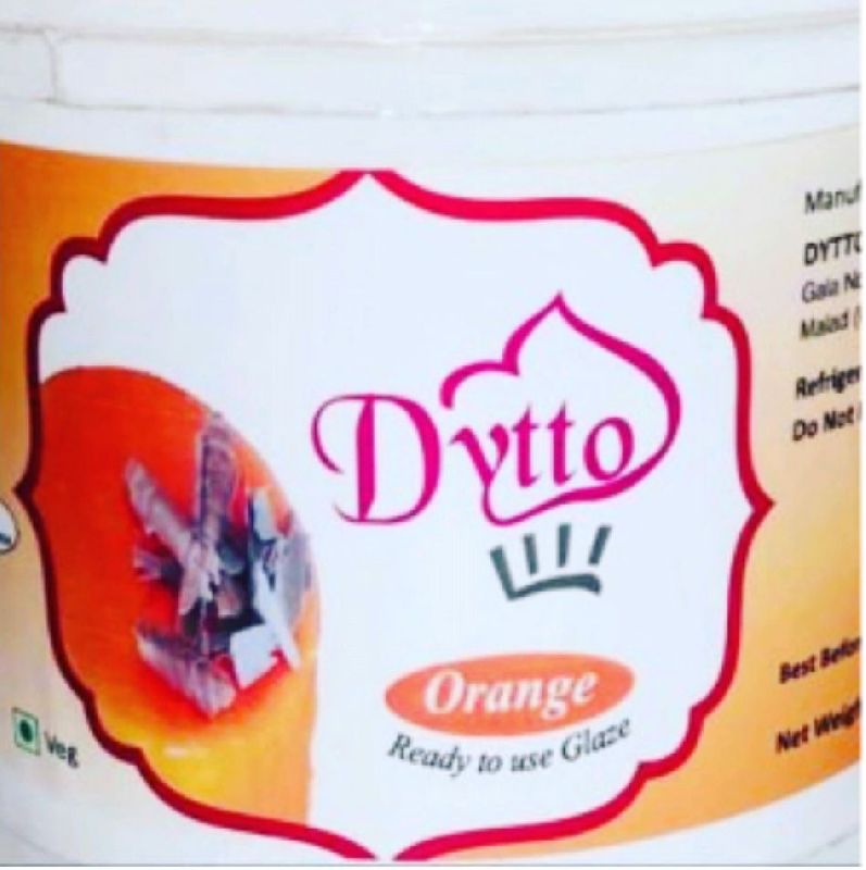Dytto Orange Cake Glaze Gel, Packaging Type : Plastic Cans