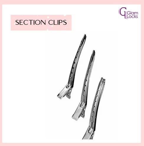 Steel Hair Section Clip, Color : SIlver