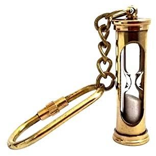 brass timer key chain