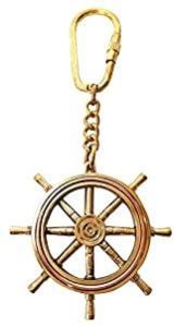 brass wheel key chain