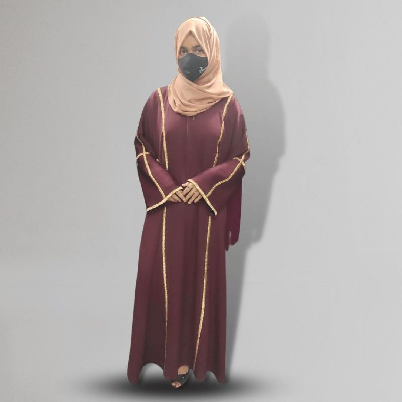 Elegance Maroon Abaya, Size : XXL