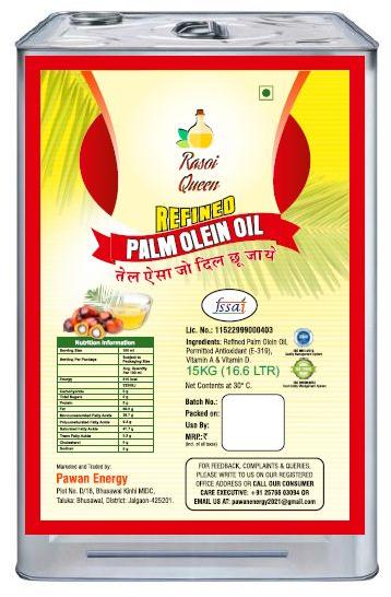 Rasoi Queen Refined Palm Olein Oil, for Cooking, Certification : FSSAI Certified