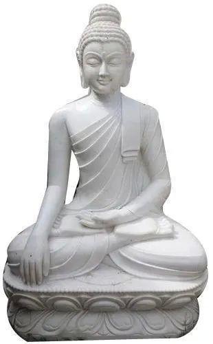 Marble Buddha Statue, for Temple, Gifting, Pattern : Plain, Printed