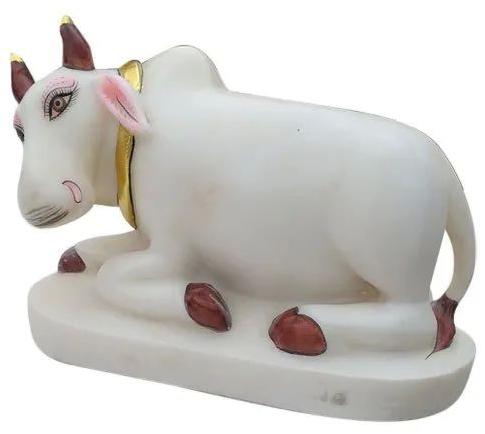 Marble Cow Statue, for Religious Purpose, Pattern : Printed, Plain