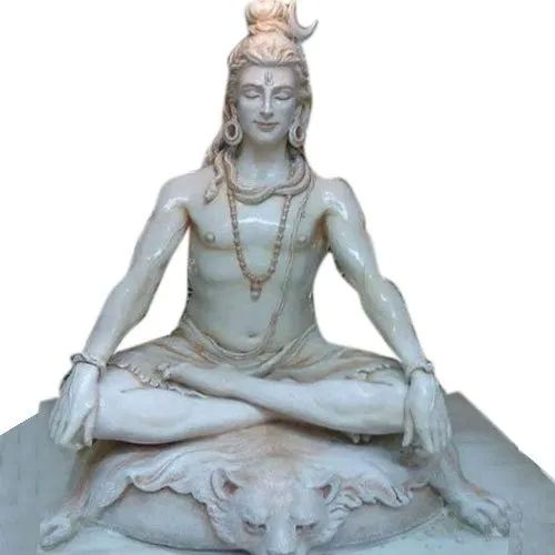 Marble Mahadev Statue, for Home, Temple, Size : 4feet