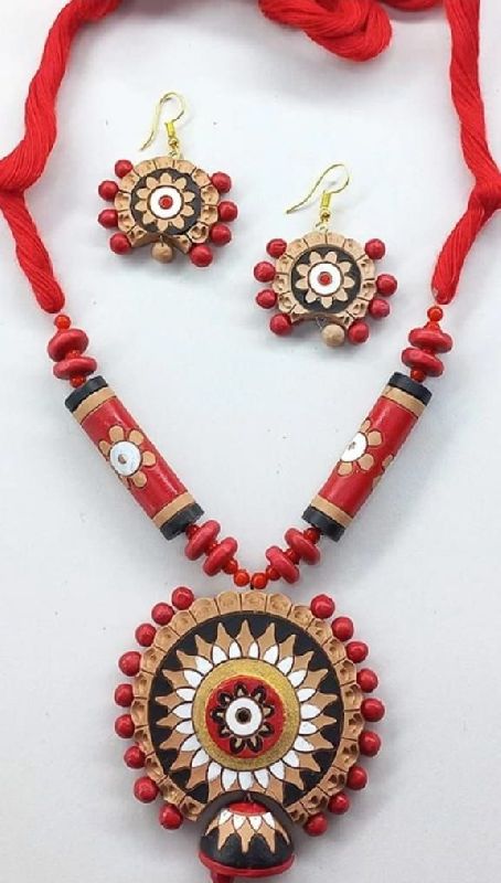 Printed Terracotta Necklace Set, Occasion : Party Wear