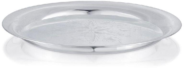 Round Polished silver plate