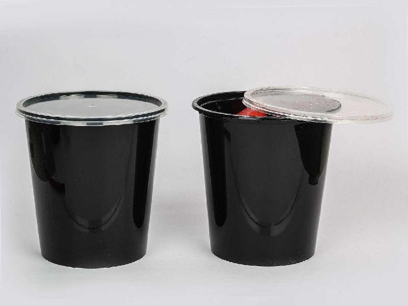 1000ml Flat Black Plastic Container