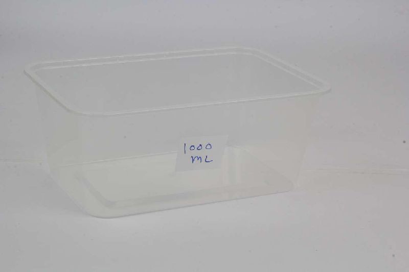 1000ml Transparent Rectangular Plastic Container