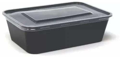 2000ml Black Square Plastic Container