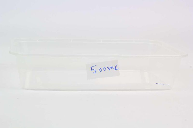 500ml Transparent Rectangular Plastic Container
