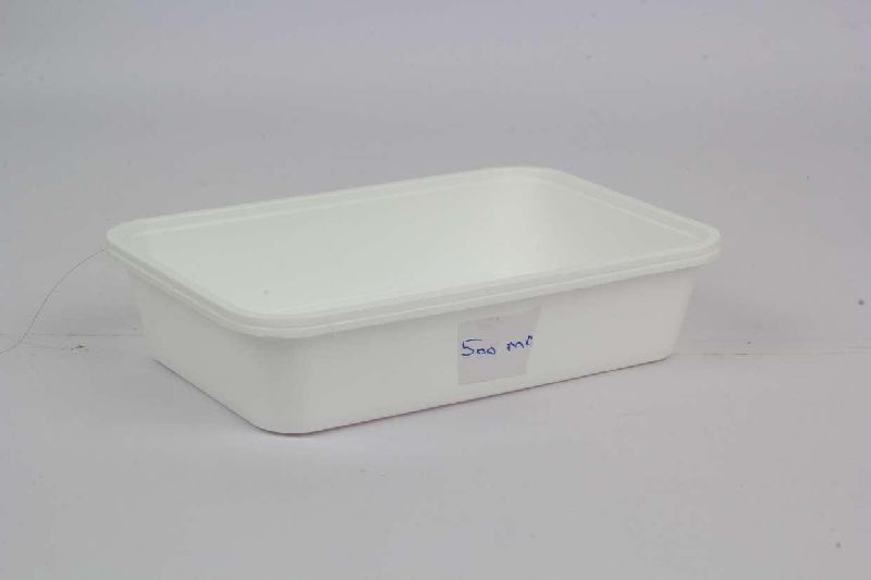 500ml White Rectangular Plastic Container