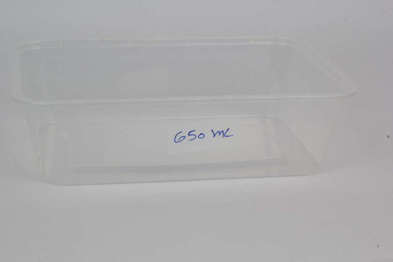 650ml Transparent Rectangular Plastic Container