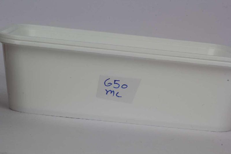 650ml White Rectangular Plastic Container