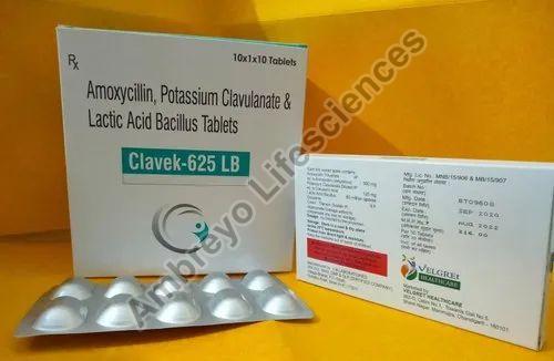 Amoxyclav Clavek-625 LB Tablets, Packaging Size : 10*1*10 (ALU-ALU)