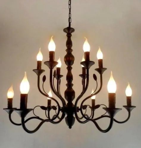 Polished Iron Chandelier, For Banquet Halls, Home, Hotel, Office, Restaurant, Feature : Attractive Designs